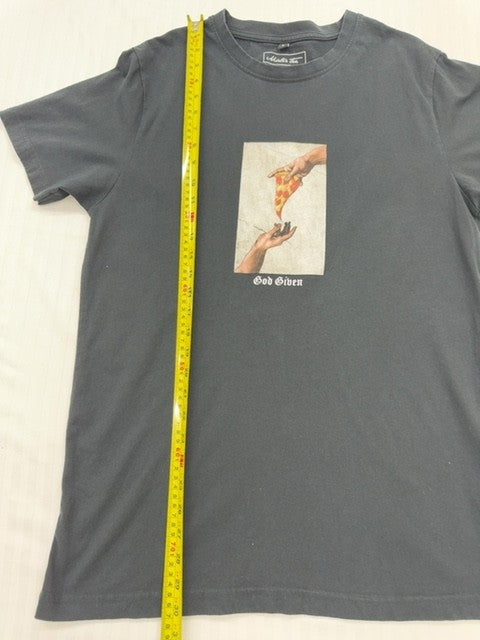 Mister Tee Men's Black Pizza EMB T-Shirt Size L
