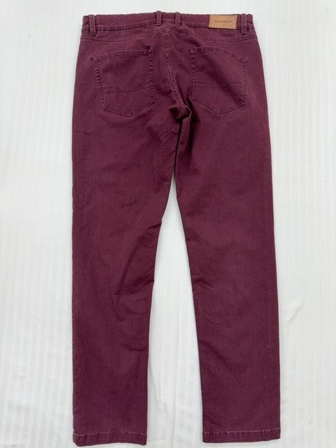 The Cotton Pant Co Men Burgundy Straight Jeans Size 34 Excellent Cond