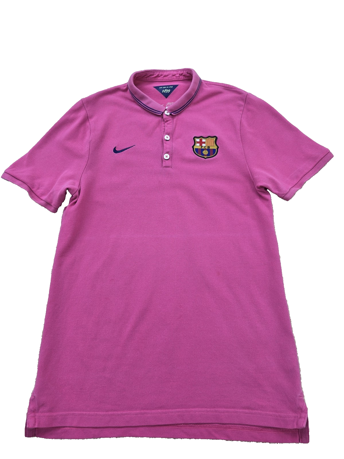 Nike FC Barcelona Pink Dri-FIT Polo Shirt Men's S Short Sleeve
