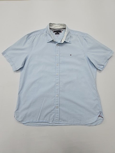 Tommy Hilfiger Men Light Blue Button-Down Slim Fit 2XL Shirt