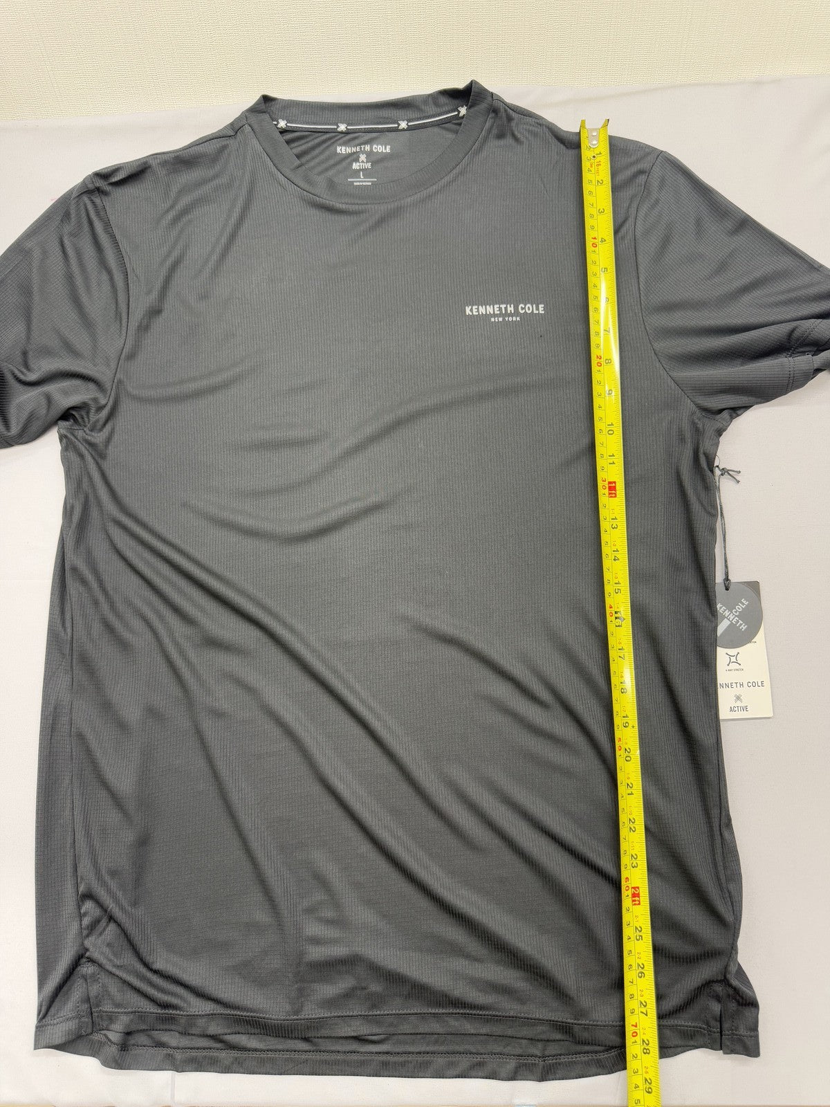 Kenneth Cole Men's Black Long Sleeve Active T-Shirt L Reflective Wicking