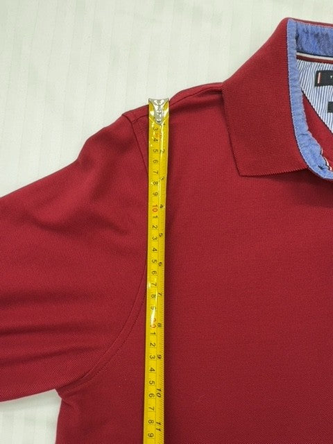 Tommy Hilfiger Men's Primary Red Slim Fit Polo Shirt Size L