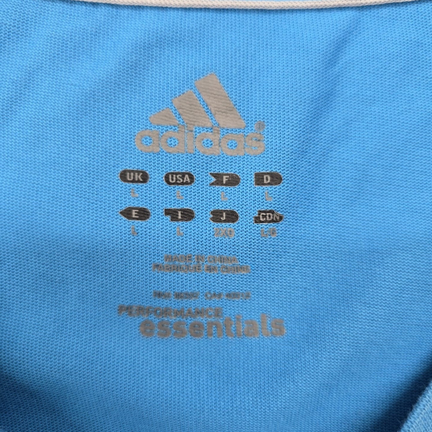 Adidas Men's Blue Performance T-Shirt Size L Short Sleeve Crewneck