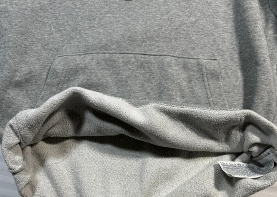 Nike Men's Grey Pullover Hoodie Tape Logo On Sleeves Black Graphics Size S