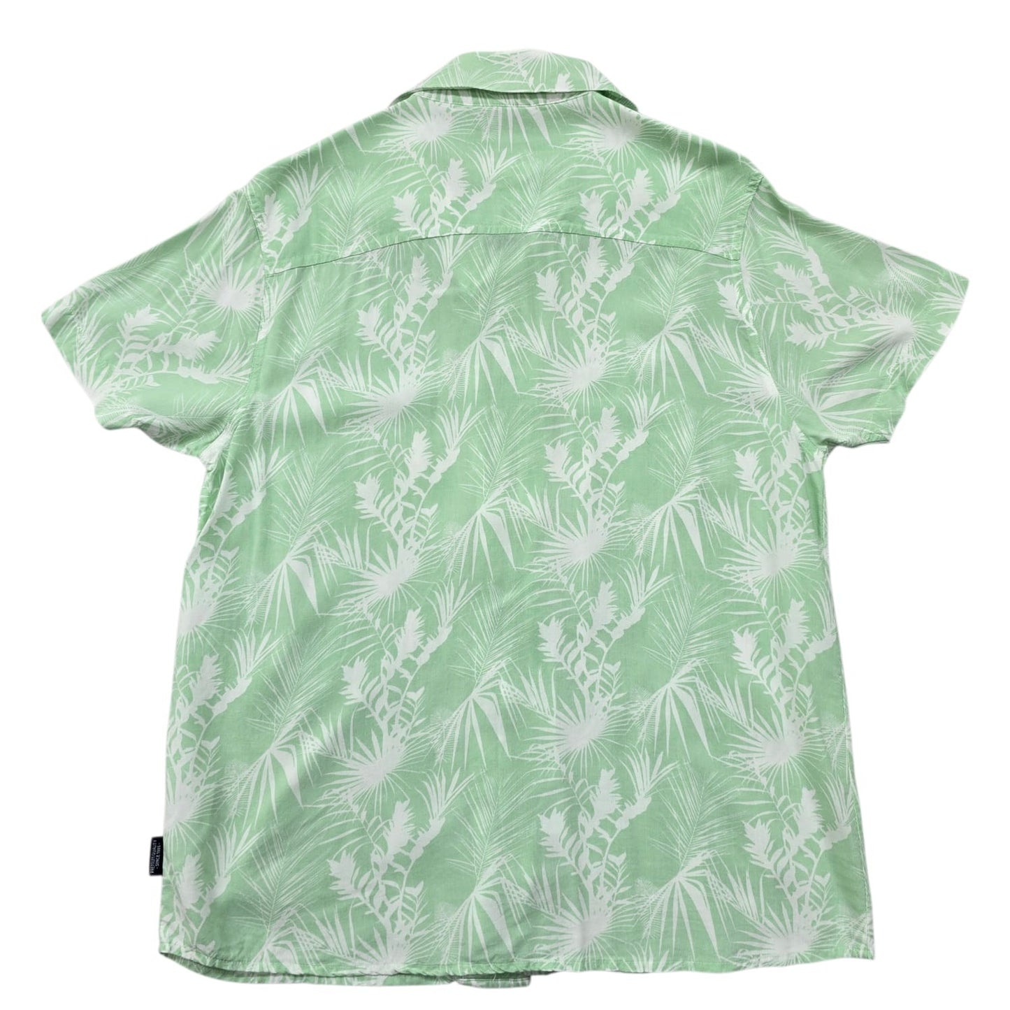 Maison Blaggio Men's Green Tropical Print Camp Collar Shirt M