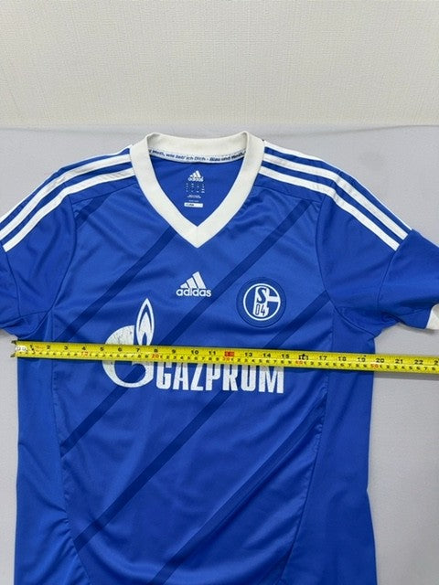 Vintage Adidas Schalke 04 Gazprom Soccer Jersey M Royal Blue Striped