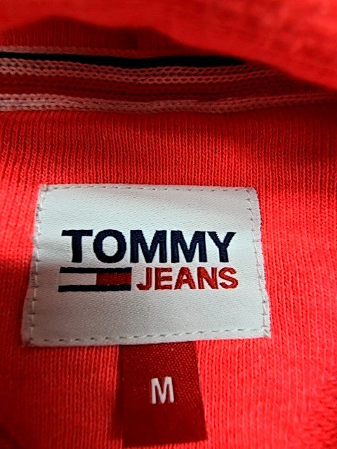 Tommy Jeans Men's Red Hot Linear Logo Hoodie Size M Cotton Blend