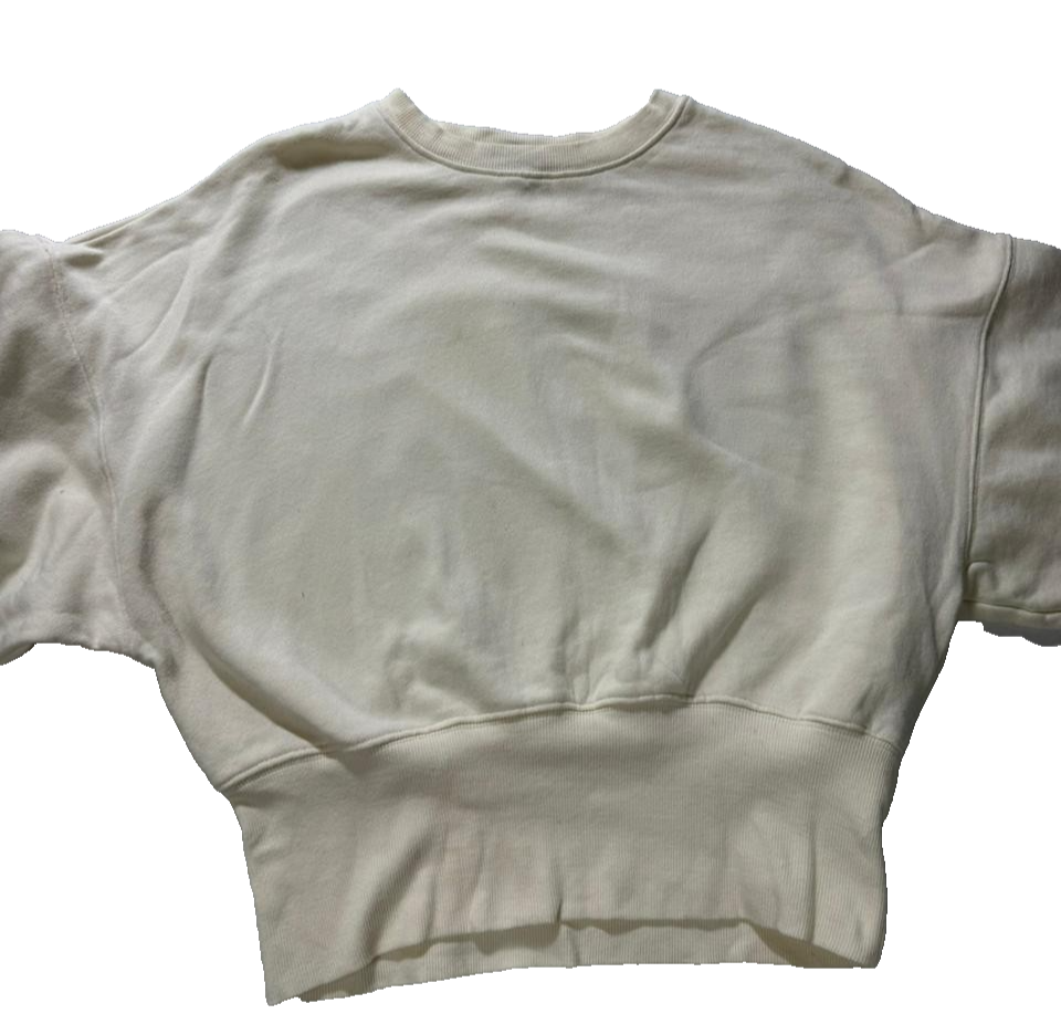 Forever 21 Women Cream Cropped Sweatshirt Size Medium