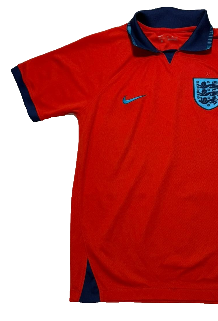 Nike England Away Football Shirt Red Men's Medium 100% Polyester