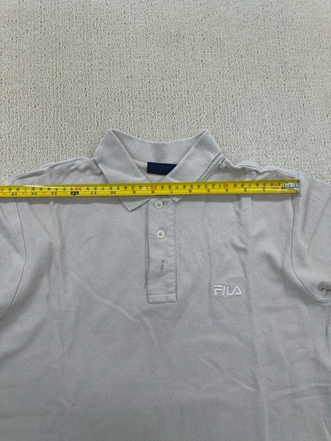 Fila Men's Beige Cotton Polo Shirt Size S US Short Sleeve