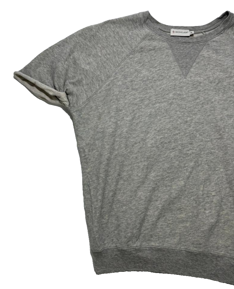 Moncler Grey Short Sleeve Sweatshirt For Women - Size M