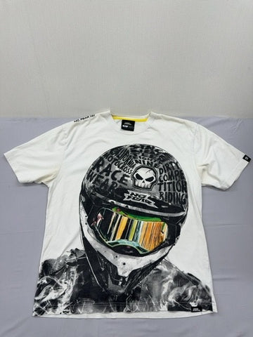 No Fear Men's XL White Motocross Cotton T-Shirt