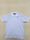 Kappa Men's White Polo Shirt – Size M, Striped, Short Sleeve