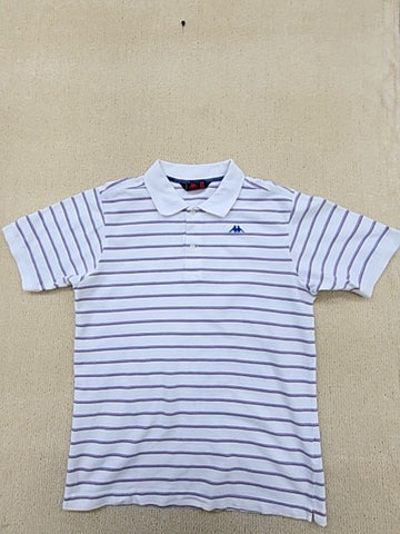 Robe Di Kappa Men's Polo Short Sleeve White Striped Cotton Medium