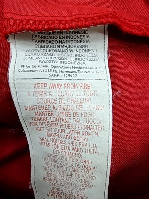 Nike Men's Red Hooded Jacket M Zipper Long Sleeve Sportswear Nylon