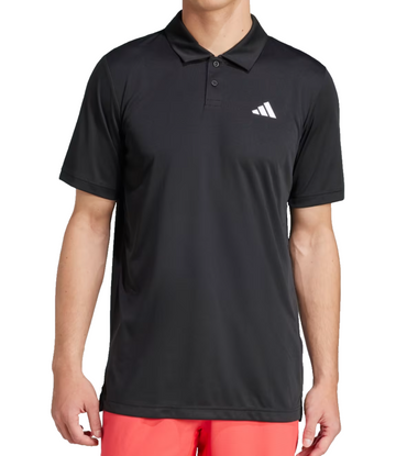 Adidas Men's Black Golf Polo Shirt Climalite Textured Stripe Logo Size L