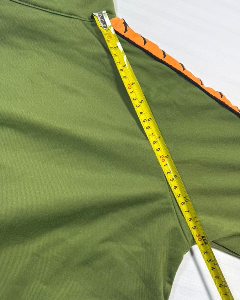 Kappa 222 Banda Anniston Slim Track Jacket In Green With Orange - Size M