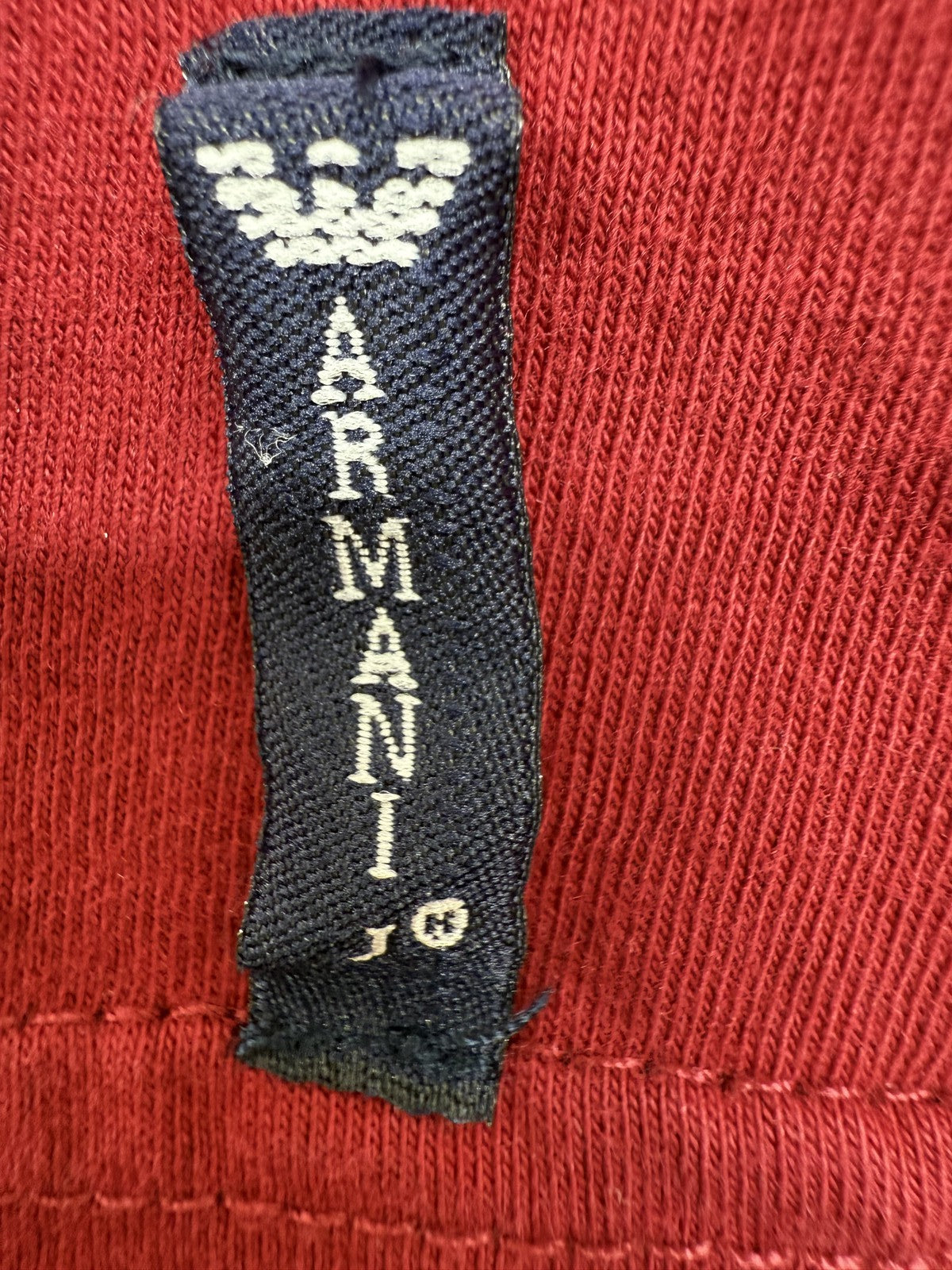 Armani Jeans Men's Red L Cotton Logo Crewneck Short Sleeve T-Shirt