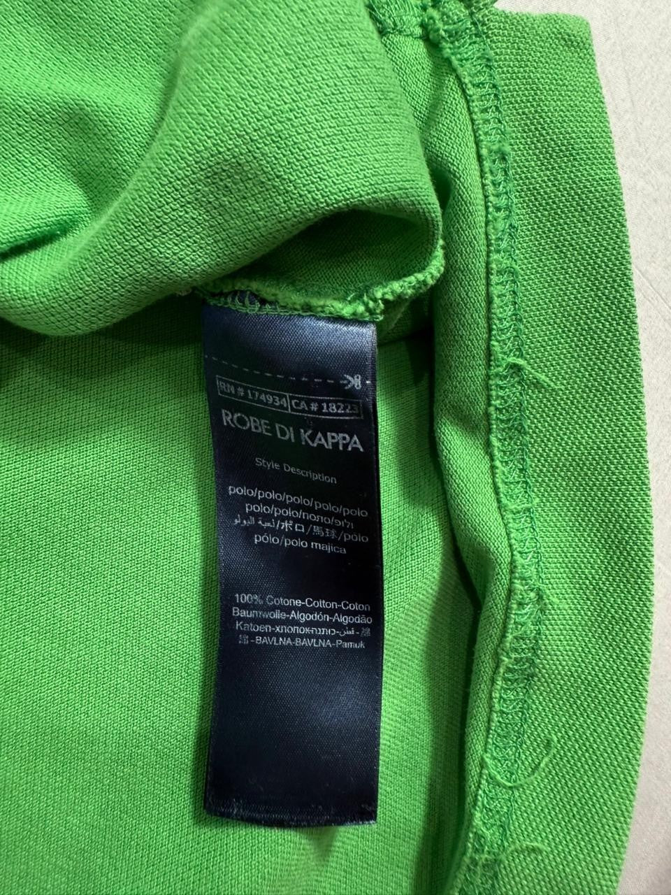 Robe Di Kappa Men's Green Polo Shirt Short Sleeve Cotton Size XXL