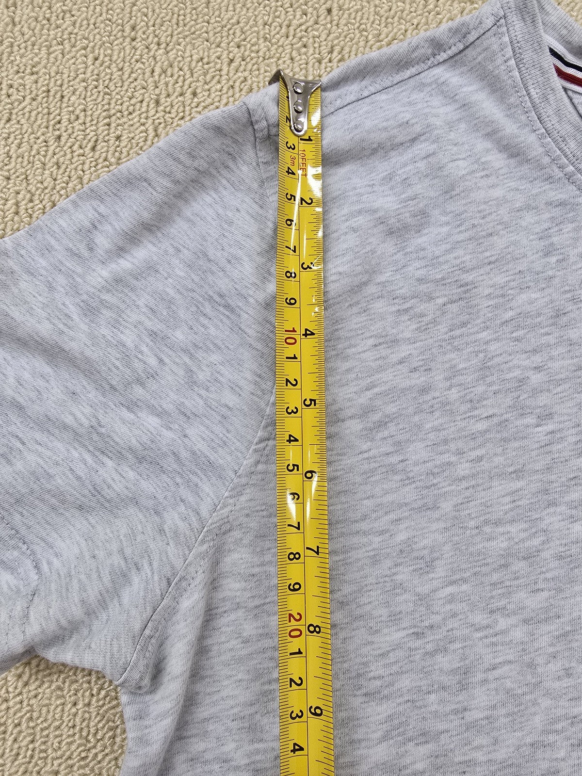 Tommy Jeans Men's M Light Grey Heather Short Sleeve Crew Neck T-Shirt Cotton