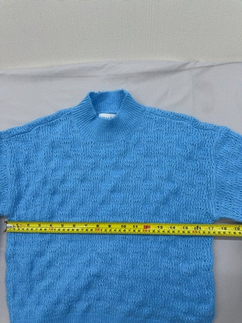 Vila Women's Turtleneck Sweater S Light Blue Balloon Sleeve Knit