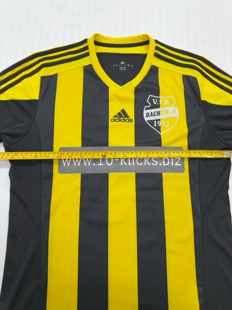 Adidas Men's Black Yellow Striped Soccer Jersey (#15) L Climacool