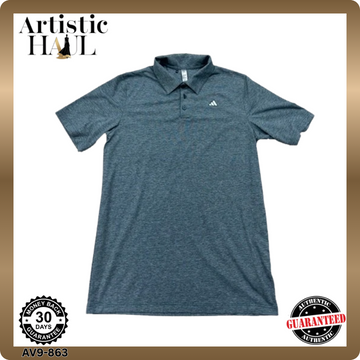 Adidas Men's XL Grey Short Sleeve Polo Button Relax Fit
