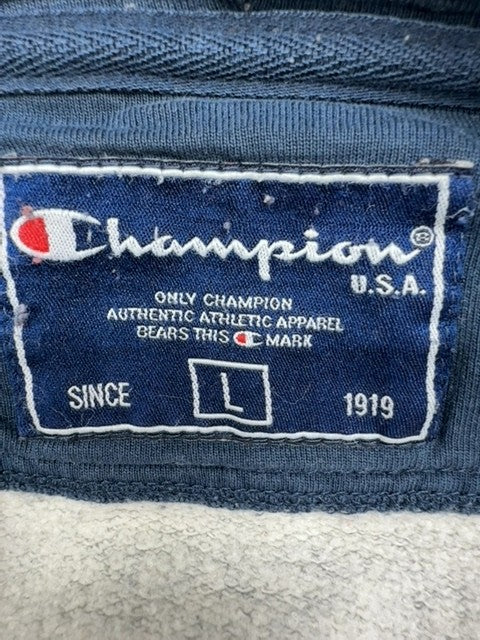 Champion Men's Gray Fleece Pullover Hoodie Size L C Logo