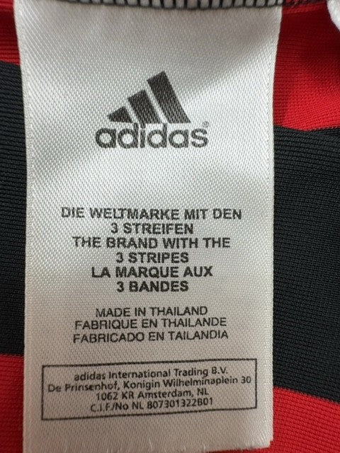 Adidas Men's Red Black ClimaCool Football Jersey Size M 2008 Striped
