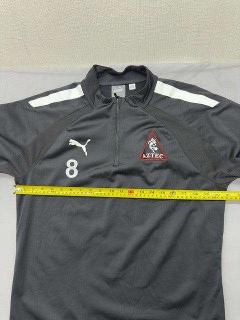 Puma Aztec Soccer Jersey #8 Black Zip Long Sleeve Men's C