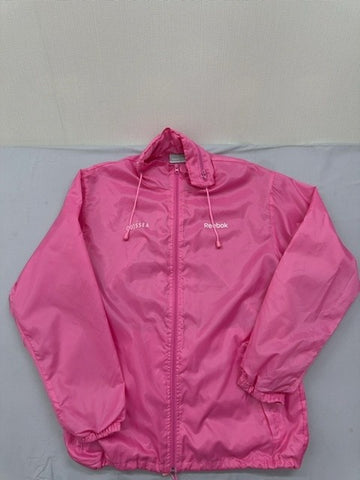 Reebok Hot Pink Windbreaker Women's XL Long Sleeve Drawstring Zipper