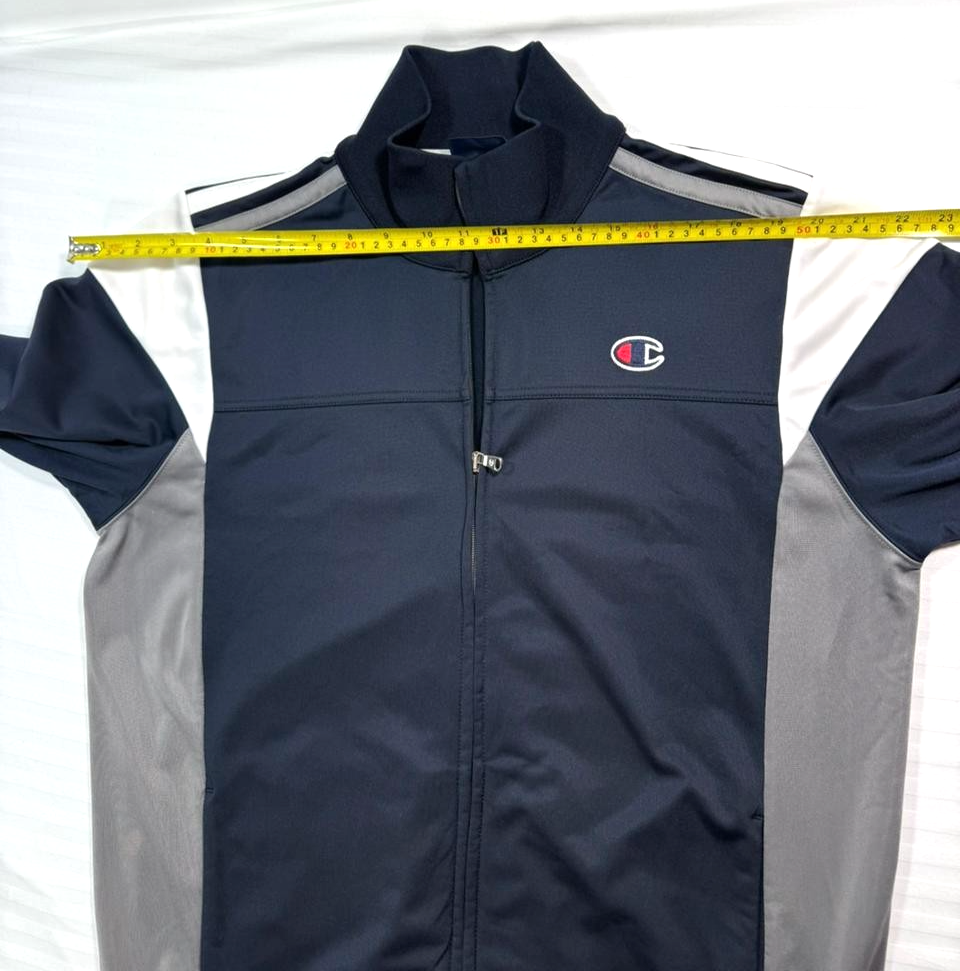 Champion Men's Full Zip Jacket In Navy Blue - Size L