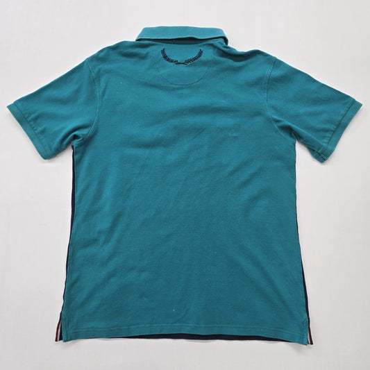 U.S. Polo Assn Boys Teal Color Block Polo Shirt Size 3 Sports Knit