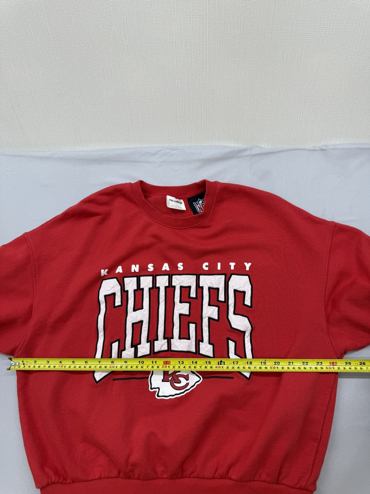 Pull&Bear NFL Chiefs Red Crewneck Sweatshirt L Graphic Print