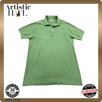 Lacoste Men's Green Polo Shirt Size 5 Classic Fit Croc Logo