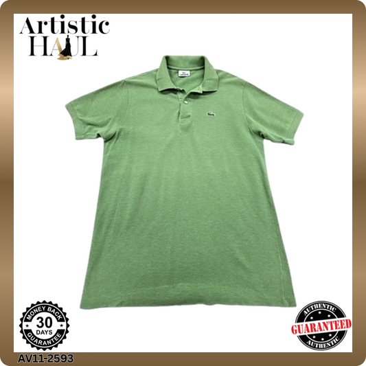 Lacoste Men's Green Polo Shirt – Size 5, Logo