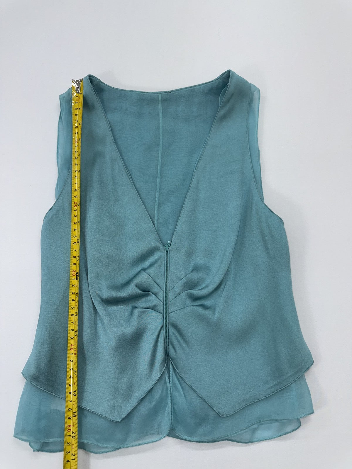 Giorgio Armani Women’s Teal Silk Sleeveless Blouse EU 40