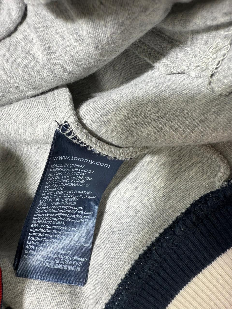 Tommy Hilfiger Women's Grey Vasity Jacket 85 Patch, Striped Trim - Size S