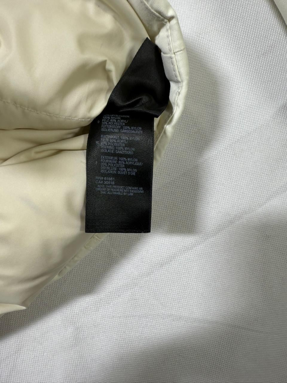 The North Face White/Grey Belted Logo Nylon Insulated Winter Jacket XS