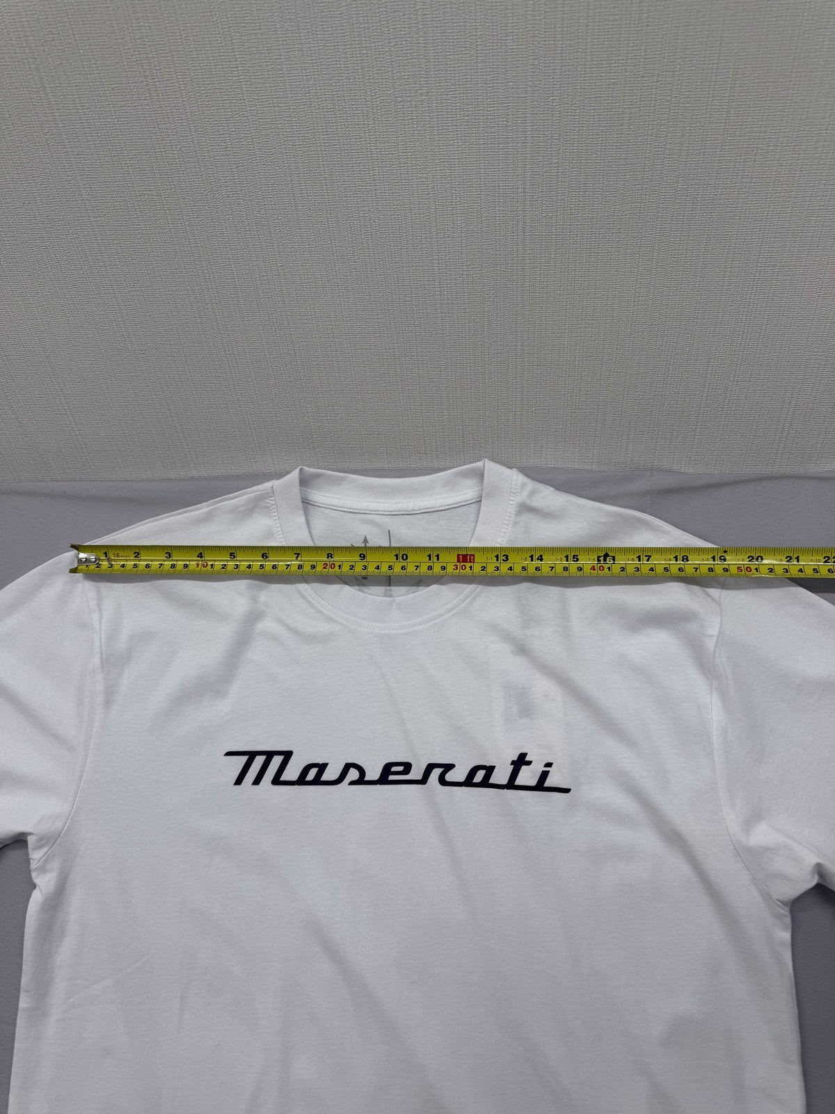 Maserati White Graphic T-Shirt XL Cotton Crew Neck
