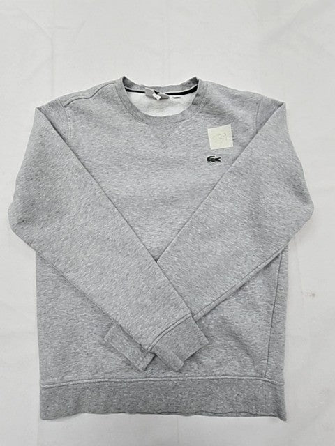 Lacoste Men's Gray Sweatshirt – Size S, Logo, Crew Neck