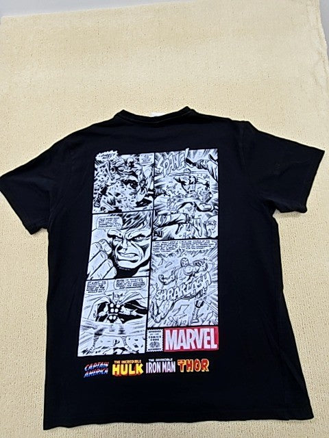 Primark Men's XL Black Avengers T-Shirt Cap Hulk Iron Thor XL