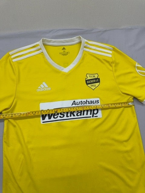 Adidas Men's Yellow VfR Bachem Jersey V-Neck M Vintage