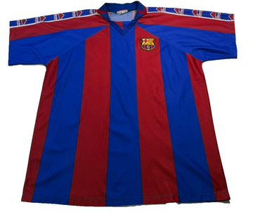 Fc Barcelona Vintage 90S Giovanni #10 Blaugrana Home Jersey Red Blue Striped Xl
