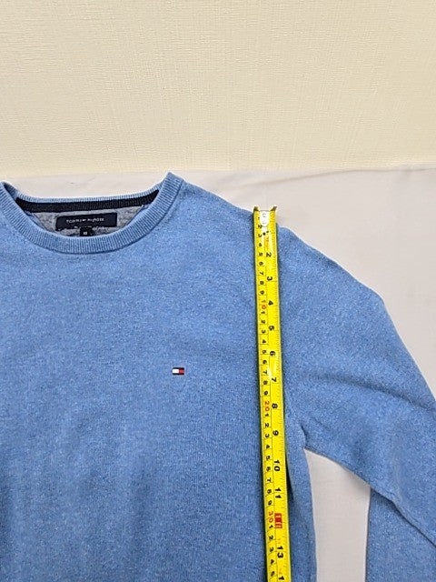 Tommy Hilfiger Men's XS Blue Cable Knit Crewneck Sweater Cotton