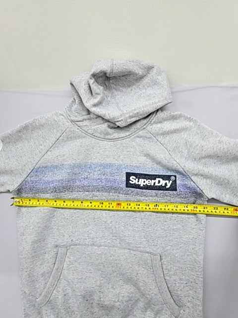 Superdry Men's Grey Striped Pacific Surf Hoodie Size L