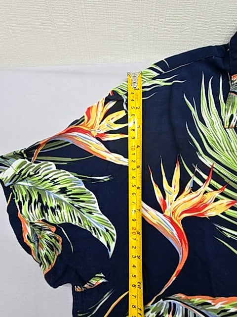 Blend Men's Navy Tropical Floral Button-Up Shirt XL Short Sleeve 20715450
