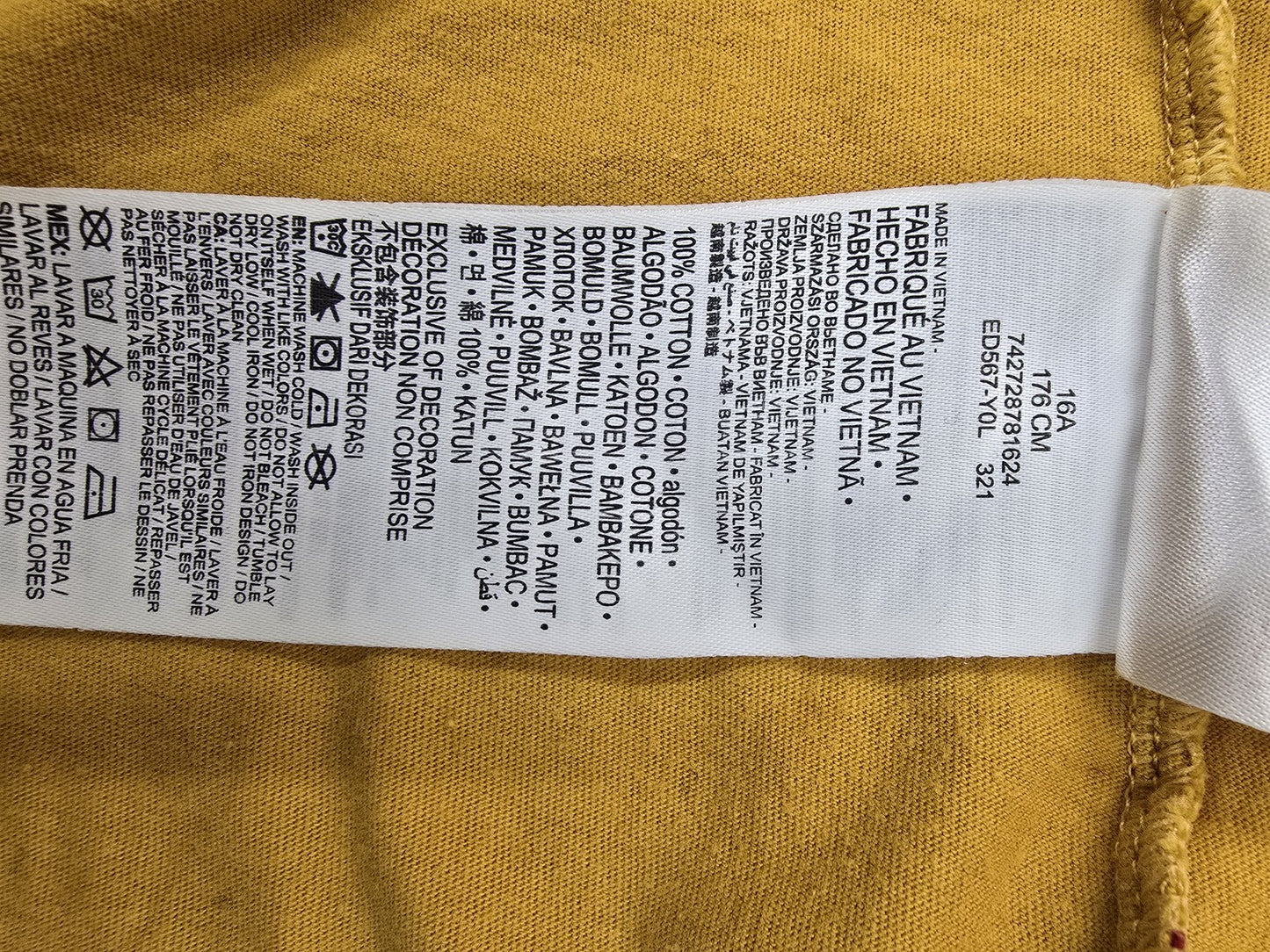 Levi's Men's Graphic T-Shirt Large Mustard Yellow Short Sleeve Cotton