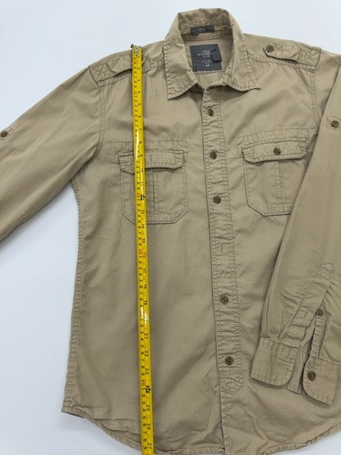 H&M Men's Khaki Chest Pocket Button-Down Shirt M