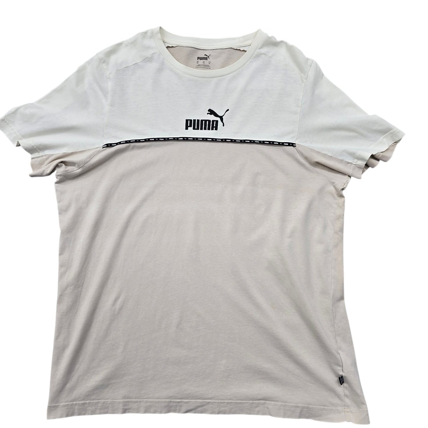 PUMA Men's White Color Block Graphic Tee XL